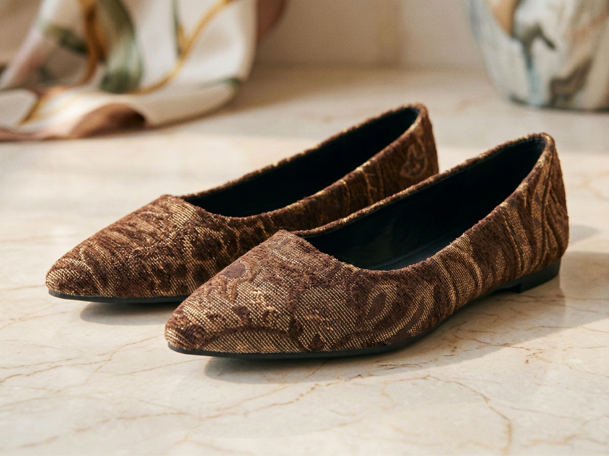 Ballerine Damasco marroni - Atelier Vita