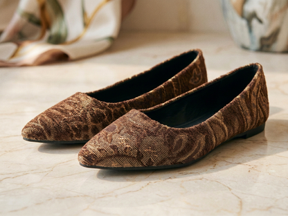 Ballerine Damasco marroni - Atelier Vita
