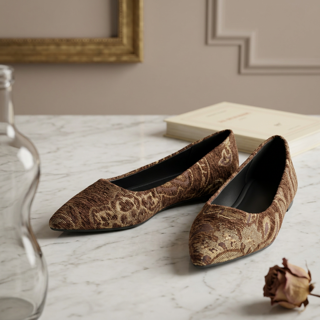 Ballerine Damasco marroni - Atelier Vita